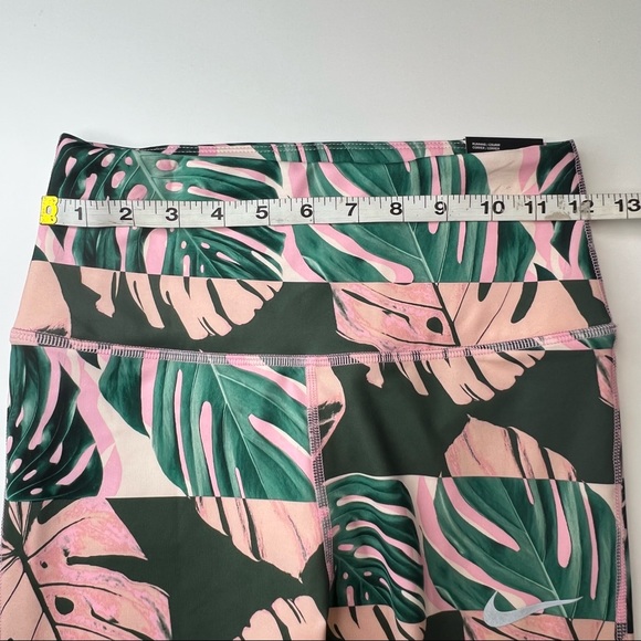 NIKE Pink & Green Palm Leaf Pattern Leggings, High Waisted, Multiple Sizes, NWT! - Picture 10 of 13